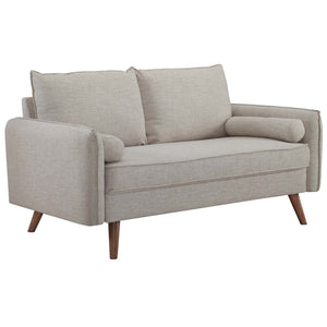 Modway Furniture Revive Upholstered Sofa and Loveseat Set - Modern Comfort with Classic Design for Your Living Room Beige EEI-4047-BEI-SET