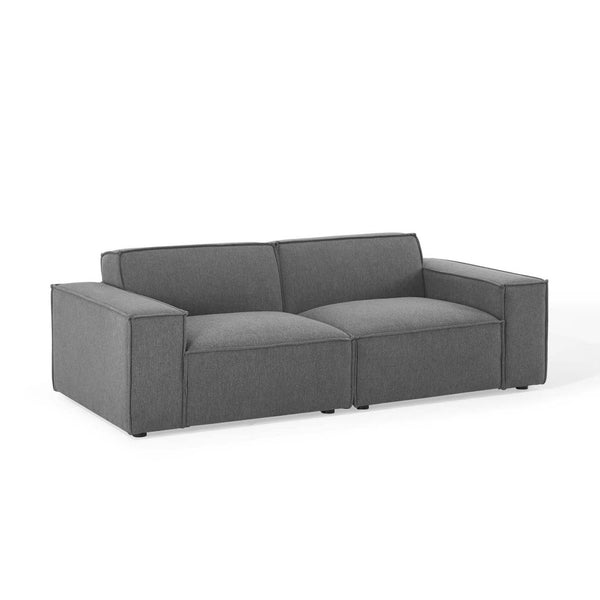 Modway Furniture Restore 2-Piece Sectional Sofa - Modern Upholstered Fabric for Stylish, Comfortable Living Room Design Charcoal EEI-4111-CHA