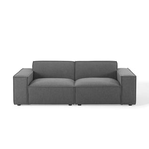 Modway Furniture Restore 2-Piece Sectional Sofa - Modern Upholstered Fabric for Stylish, Comfortable Living Room Design Charcoal EEI-4111-CHA