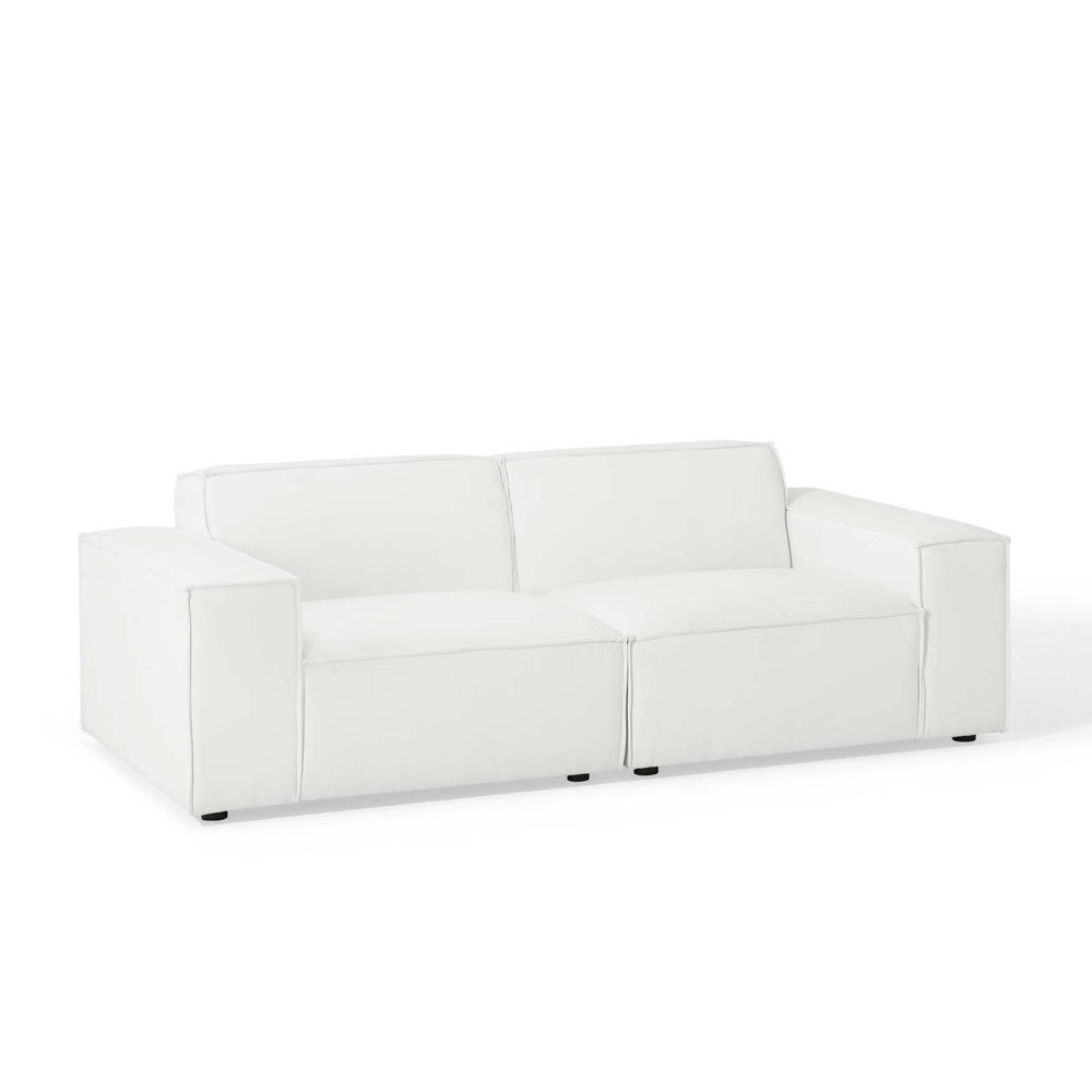 Modway Furniture Restore 2-Piece Sectional Sofa - Modern Upholstered Fabric for Stylish, Comfortable Living Room Design White EEI-4111-WHI