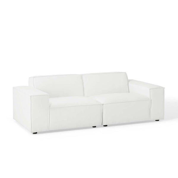 Modway Furniture Restore 2-Piece Sectional Sofa - Modern Upholstered Fabric for Stylish, Comfortable Living Room Design White EEI-4111-WHI