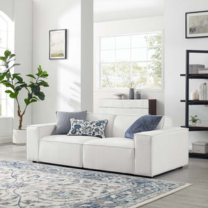 Modway Furniture Restore 2-Piece Sectional Sofa - Modern Upholstered Fabric for Stylish, Comfortable Living Room Design White EEI-4111-WHI