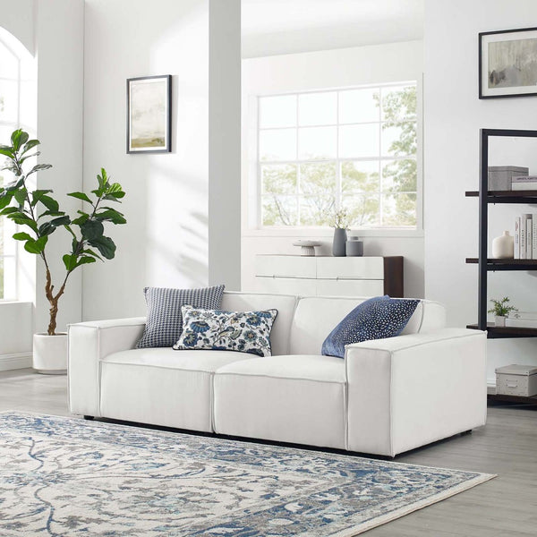 Modway Furniture Restore 2-Piece Sectional Sofa - Modern Upholstered Fabric for Stylish, Comfortable Living Room Design White EEI-4111-WHI