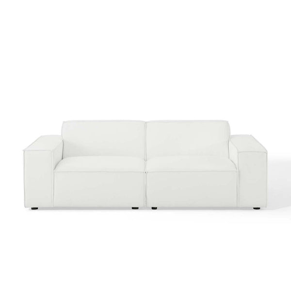 Modway Furniture Restore 2-Piece Sectional Sofa - Modern Upholstered Fabric for Stylish, Comfortable Living Room Design White EEI-4111-WHI