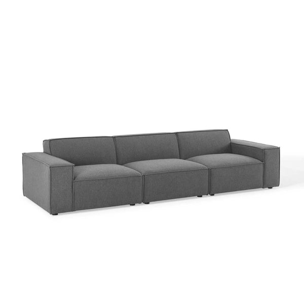 Modway Furniture Restore 3-Piece Modular Sectional Sofa - Modern Upholstered Design for Comfort & Versatile Spaces Charcoal EEI-4112-CHA