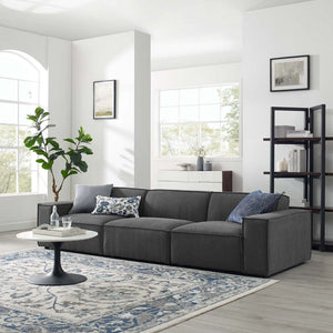 Modway Furniture Restore 3-Piece Modular Sectional Sofa - Modern Upholstered Design for Comfort & Versatile Spaces Charcoal EEI-4112-CHA