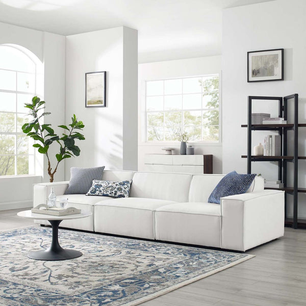 Modway Furniture Restore 3-Piece Modular Sectional Sofa - Modern Upholstered Design for Comfort & Versatile Spaces White EEI-4112-WHI