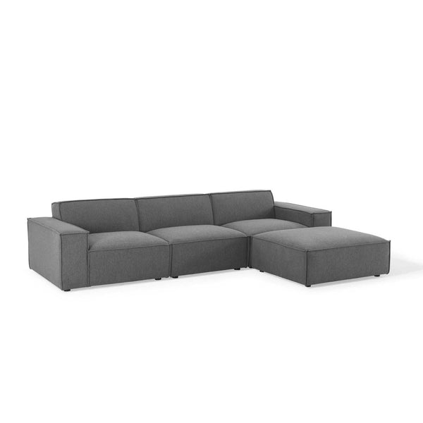 Modway Furniture Restore Modular 4-Piece Sectional Sofa - Stylish, Versatile Design with Plush Comfort for Any Space Charcoal EEI-4113-CHA