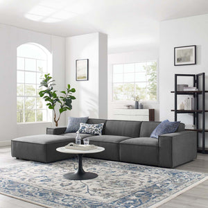 Modway Furniture Restore Modular 4-Piece Sectional Sofa - Stylish, Versatile Design with Plush Comfort for Any Space Charcoal EEI-4113-CHA