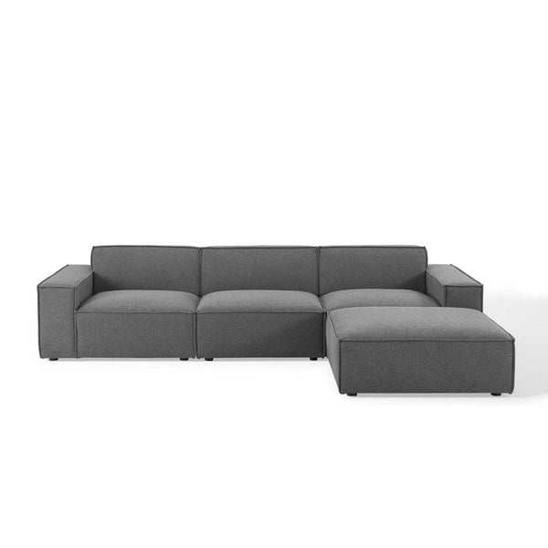 Modway Furniture Restore Modular 4-Piece Sectional Sofa - Stylish, Versatile Design with Plush Comfort for Any Space Charcoal EEI-4113-CHA