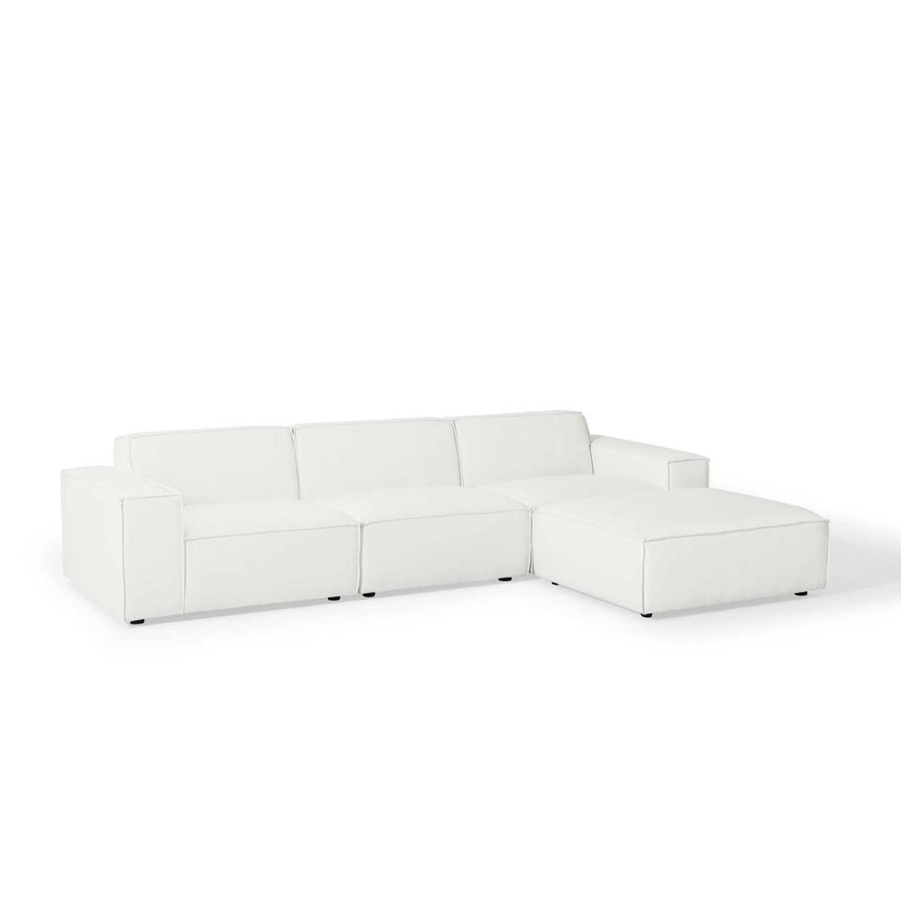 Modway Furniture Restore Modular 4-Piece Sectional Sofa - Stylish, Versatile Design with Plush Comfort for Any Space White EEI-4113-WHI