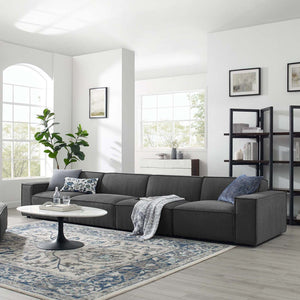 Modway Furniture Restore 4-Piece Modular Sectional Sofa - Modern Minimalist Design for Elegant Living Spaces Charcoal EEI-4114-CHA