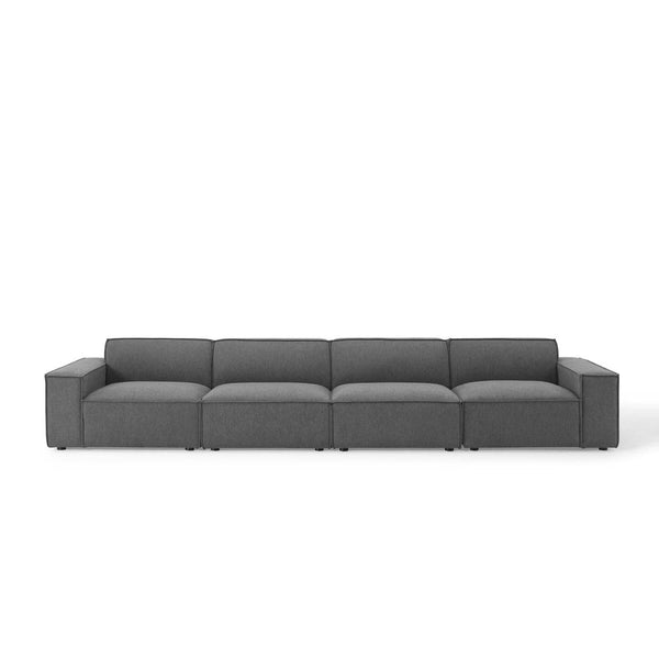 Modway Furniture Restore 4-Piece Modular Sectional Sofa - Modern Minimalist Design for Elegant Living Spaces Charcoal EEI-4114-CHA