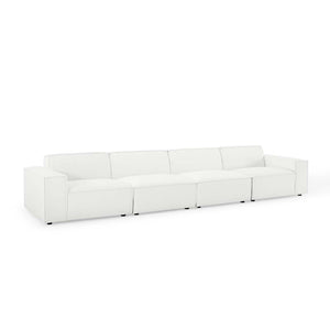 Modway Furniture Restore 4-Piece Modular Sectional Sofa - Modern Minimalist Design for Elegant Living Spaces White EEI-4114-WHI