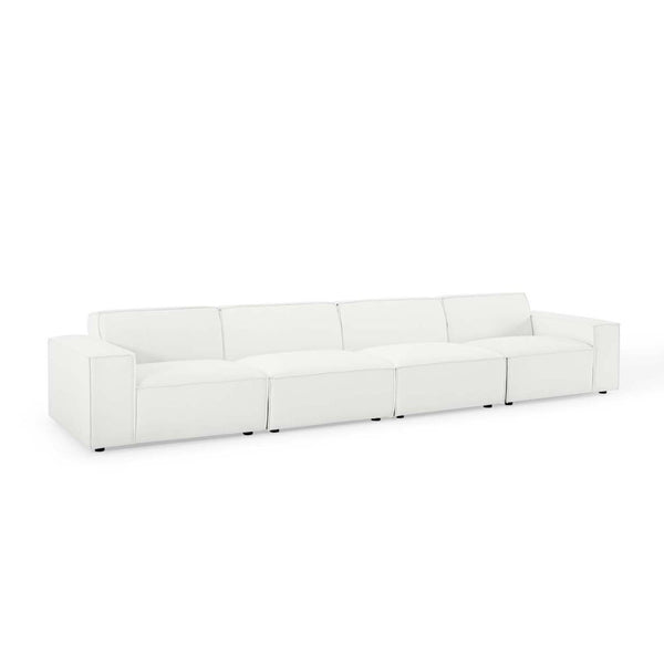 Modway Furniture Restore 4-Piece Modular Sectional Sofa - Modern Minimalist Design for Elegant Living Spaces White EEI-4114-WHI