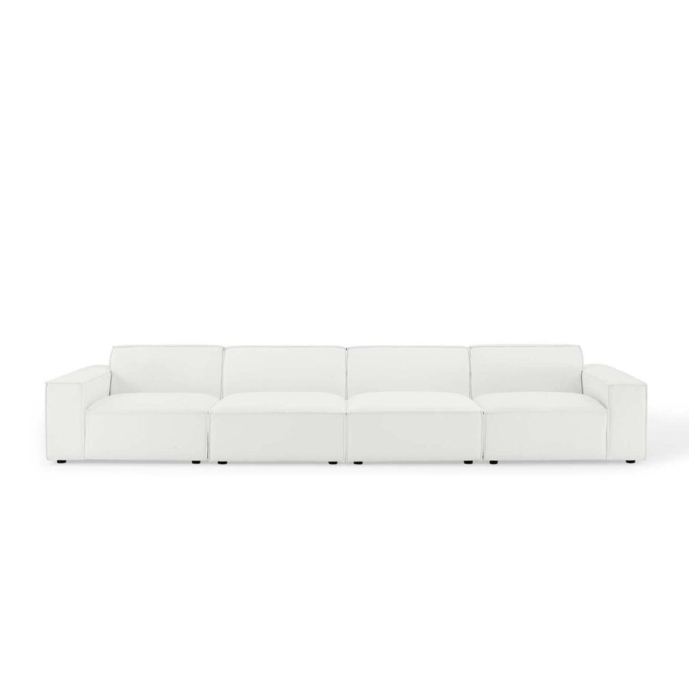 Modway Furniture Restore 4-Piece Modular Sectional Sofa - Modern Minimalist Design for Elegant Living Spaces White EEI-4114-WHI