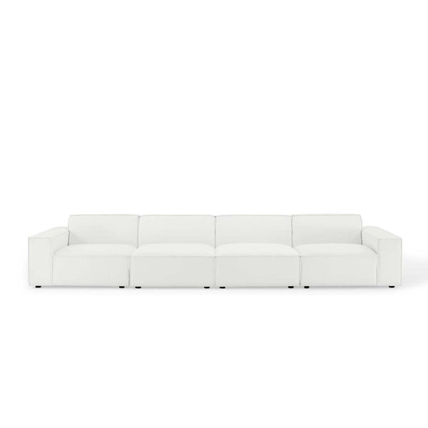 Modway Furniture Restore 4-Piece Modular Sectional Sofa - Modern Minimalist Design for Elegant Living Spaces White EEI-4114-WHI