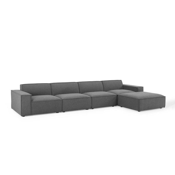 Modway Furniture Restore 5-Piece Modular Sectional Sofa by Modway - Modern Design, Comfort, and Versatile Layouts Charcoal EEI-4115-CHA