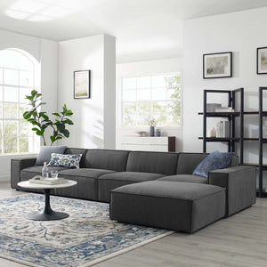 Modway Furniture Restore 5-Piece Modular Sectional Sofa by Modway - Modern Design, Comfort, and Versatile Layouts Charcoal EEI-4115-CHA