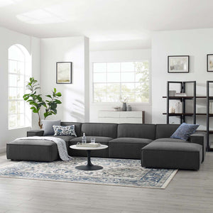 Modway Furniture Restore 6-Piece Sectional Sofa by Modway – Modern Minimalist Design with Comfort and Flexibility Charcoal EEI-4116-CHA