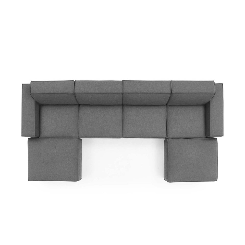 Modway Furniture Restore 6-Piece Sectional Sofa by Modway – Modern Minimalist Design with Comfort and Flexibility Charcoal EEI-4116-CHA
