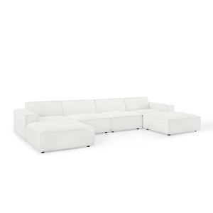 Modway Furniture Restore 6-Piece Sectional Sofa by Modway – Modern Minimalist Design with Comfort and Flexibility White EEI-4116-WHI
