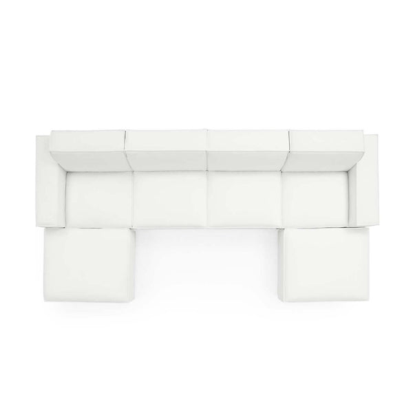 Modway Furniture Restore 6-Piece Sectional Sofa by Modway – Modern Minimalist Design with Comfort and Flexibility White EEI-4116-WHI