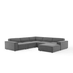 Modway Furniture Restore 6-Piece Modular Sectional Sofa - Charcoal, Stylish Comfort with Durable Design & Flexibility EEI-4118-CHA