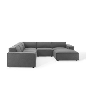 Modway Furniture Restore 6-Piece Modular Sectional Sofa - Charcoal, Stylish Comfort with Durable Design & Flexibility EEI-4118-CHA