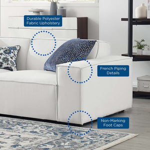 Modway Furniture Restore Modway Six Piece Modular Sectional with Ottoman Polyester Upholstered Lounge Sofa EEI-4118-WHI