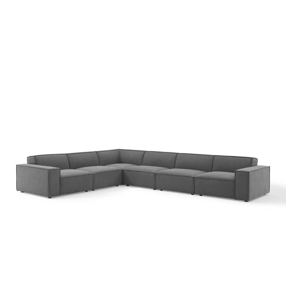 Modway Furniture Restore Modular 6-Piece Sectional Sofa in Charcoal - Modern Comfort with Customizable Layouts! EEI-4119-CHA