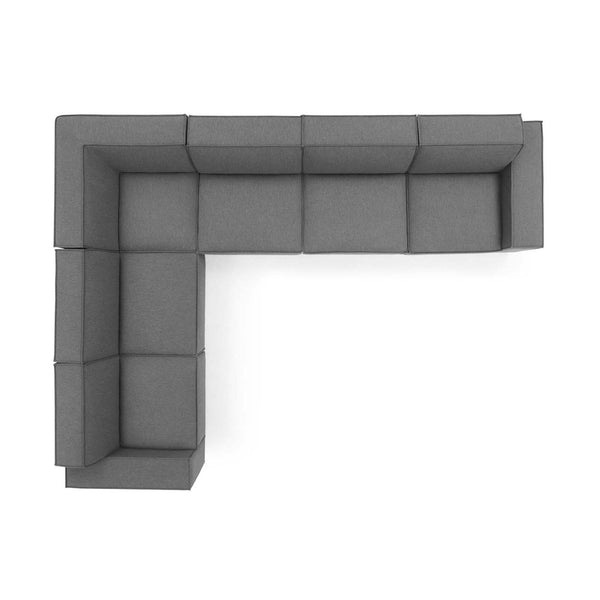 Modway Furniture Restore Modular 6-Piece Sectional Sofa in Charcoal - Modern Comfort with Customizable Layouts! EEI-4119-CHA