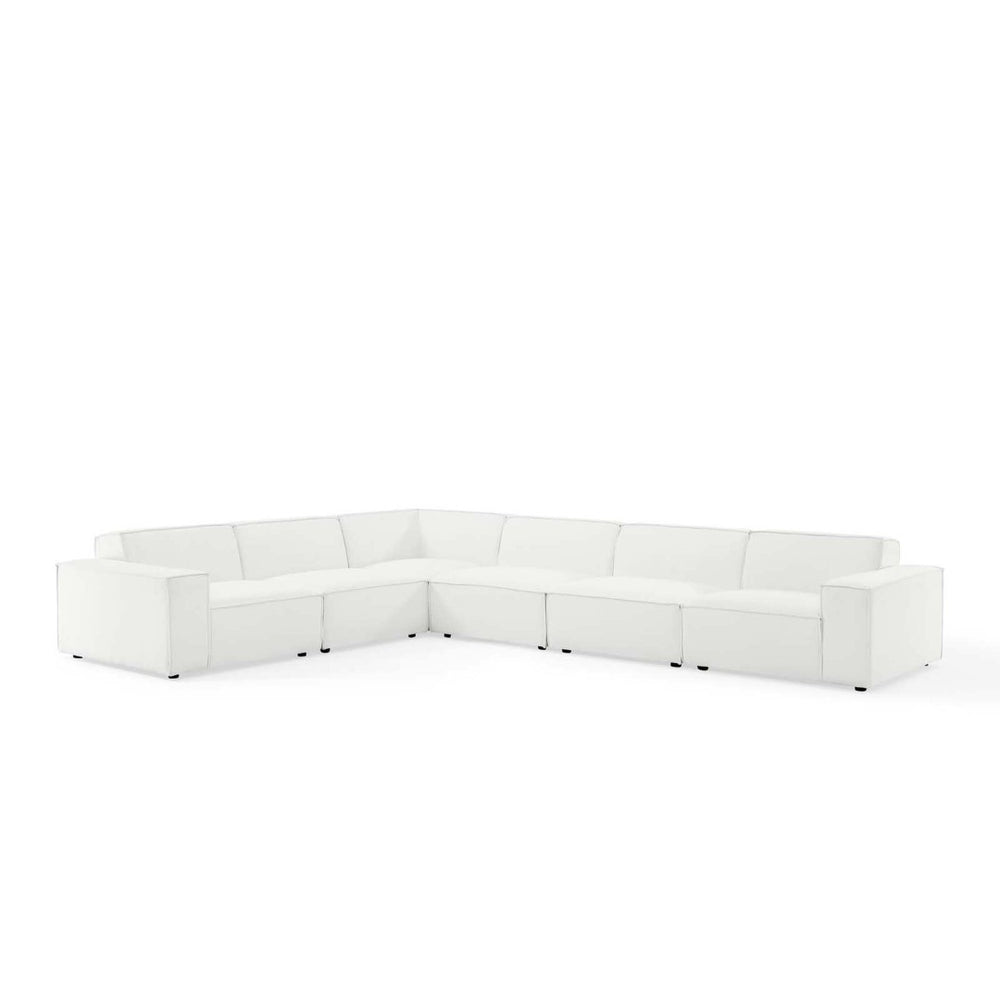 Modway Furniture Restore Modway Six Piece Modular Sectional Sofa with French Piping for Open Living EEI-4119-WHI