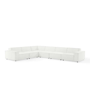 Modway Furniture Restore Modway Six Piece Modular Sectional Sofa with French Piping for Open Living EEI-4119-WHI