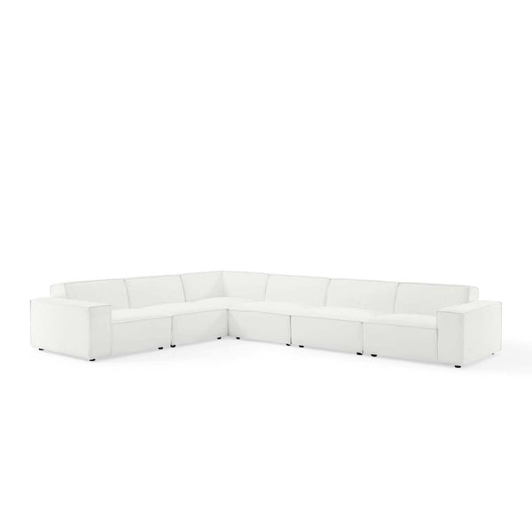 Modway Furniture Restore Modway Six Piece Modular Sectional Sofa with French Piping for Open Living EEI-4119-WHI