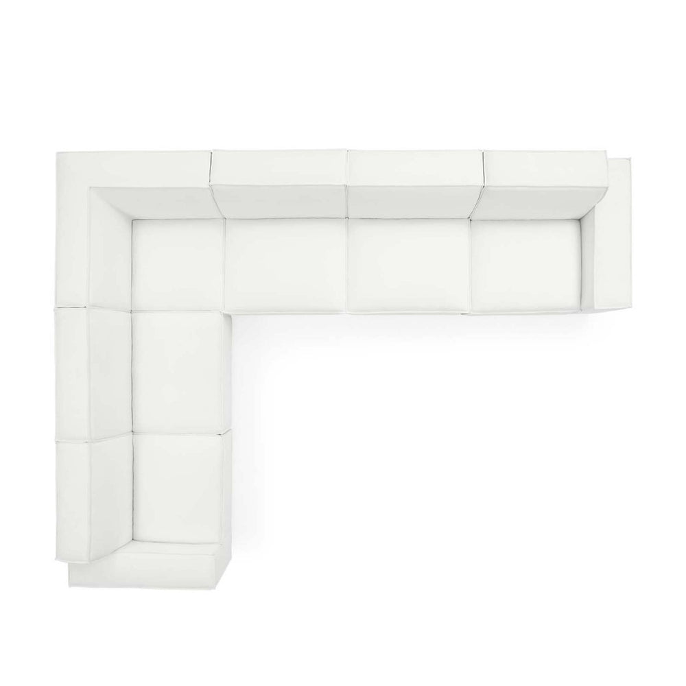 Modway Furniture Restore Modway Six Piece Modular Sectional Sofa with French Piping for Open Living EEI-4119-WHI