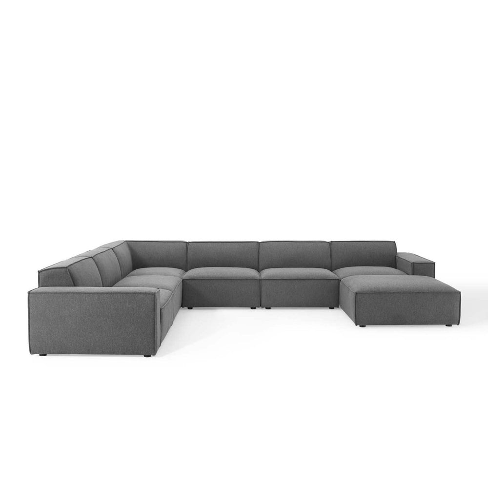 Modway Furniture Restore 7-Piece Modular Sectional Sofa - Charcoal, Modern Comfort with Versatile Layout Options EEI-4120-CHA