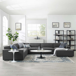 Modway Furniture Restore 7-Piece Modular Sectional Sofa - Charcoal, Modern Comfort with Versatile Layout Options EEI-4120-CHA