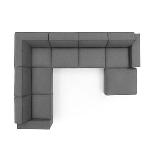 Modway Furniture Restore 7-Piece Modular Sectional Sofa - Charcoal, Modern Comfort with Versatile Layout Options EEI-4120-CHA