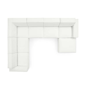 Modway Furniture Restore Modway 7 Piece Modular Sectional Sofa with French Piping in Polyester Fabric EEI-4120-WHI