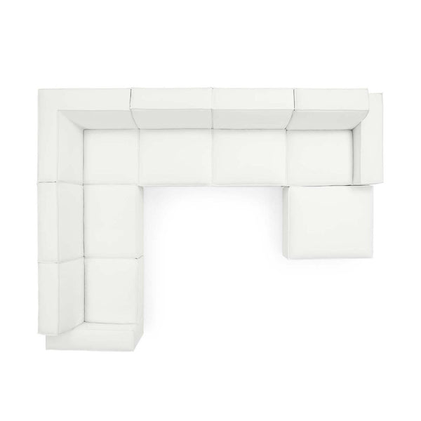 Modway Furniture Restore Modway 7 Piece Modular Sectional Sofa with French Piping in Polyester Fabric EEI-4120-WHI