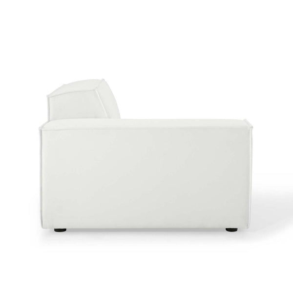 Modway Furniture Restore Modway 7 Piece Modular Sectional Sofa with French Piping in Polyester Fabric EEI-4120-WHI