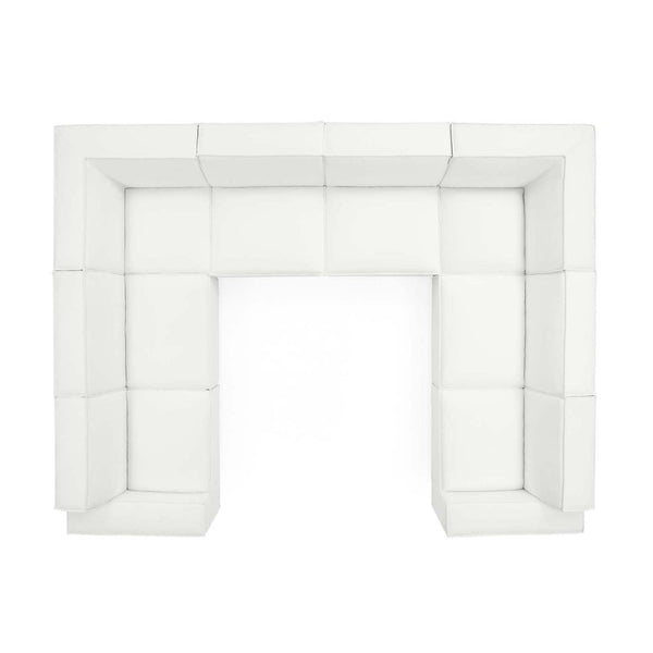 Modway Furniture Restore Modular Sectional Sofa with French Piping and Pocket Coil Cushion Support EEI-4121-WHI