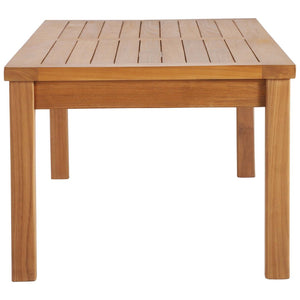 Modway Furniture Upland Outdoor Teak Wood Coffee Table - Durable, Weather-Resistant Design for Patios & Gardens EEI-4122-NAT