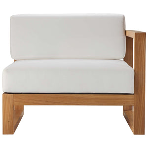 Modway Furniture Upland Outdoor Patio Right-Arm Chair - Durable Teak, Modern Design, Perfect for Stylish Spaces EEI-4123-NAT-WHI