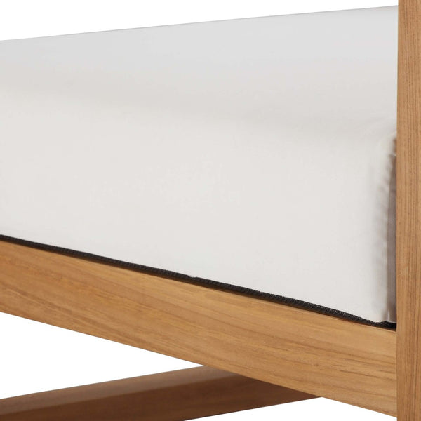 Modway Furniture Upland Outdoor Patio Right-Arm Chair - Durable Teak, Modern Design, Perfect for Stylish Spaces EEI-4123-NAT-WHI