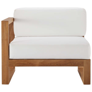 Modway Furniture Upland Outdoor Teak Left-Arm Chair - Modern, Weather-Resistant Seating for Patios & Gardens EEI-4124-NAT-WHI