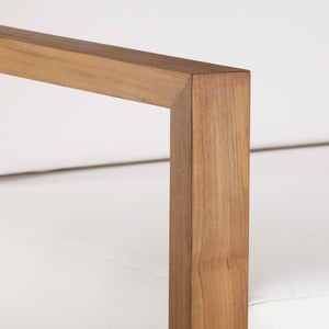 Modway Furniture Upland Outdoor Teak Left-Arm Chair - Modern, Weather-Resistant Seating for Patios & Gardens EEI-4124-NAT-WHI