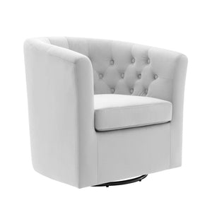 Modway Furniture Prospect Tufted Swivel Armchair - Stylish Performance Velvet with Mid-Century Charm for Any Space Light Gray EEI-4138-LGR