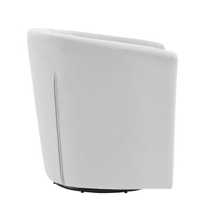 Modway Furniture Prospect Tufted Swivel Armchair - Stylish Performance Velvet with Mid-Century Charm for Any Space Light Gray EEI-4138-LGR